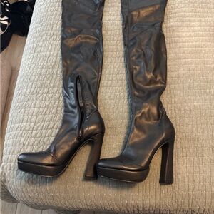 ASOS Black Over the Knee High Heel Boots